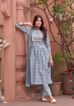 Khoobsurat Vol 2 Heavy Muslin Print Sequence With Embroidery Work Kurti With Pant And Nazmin Dupatta