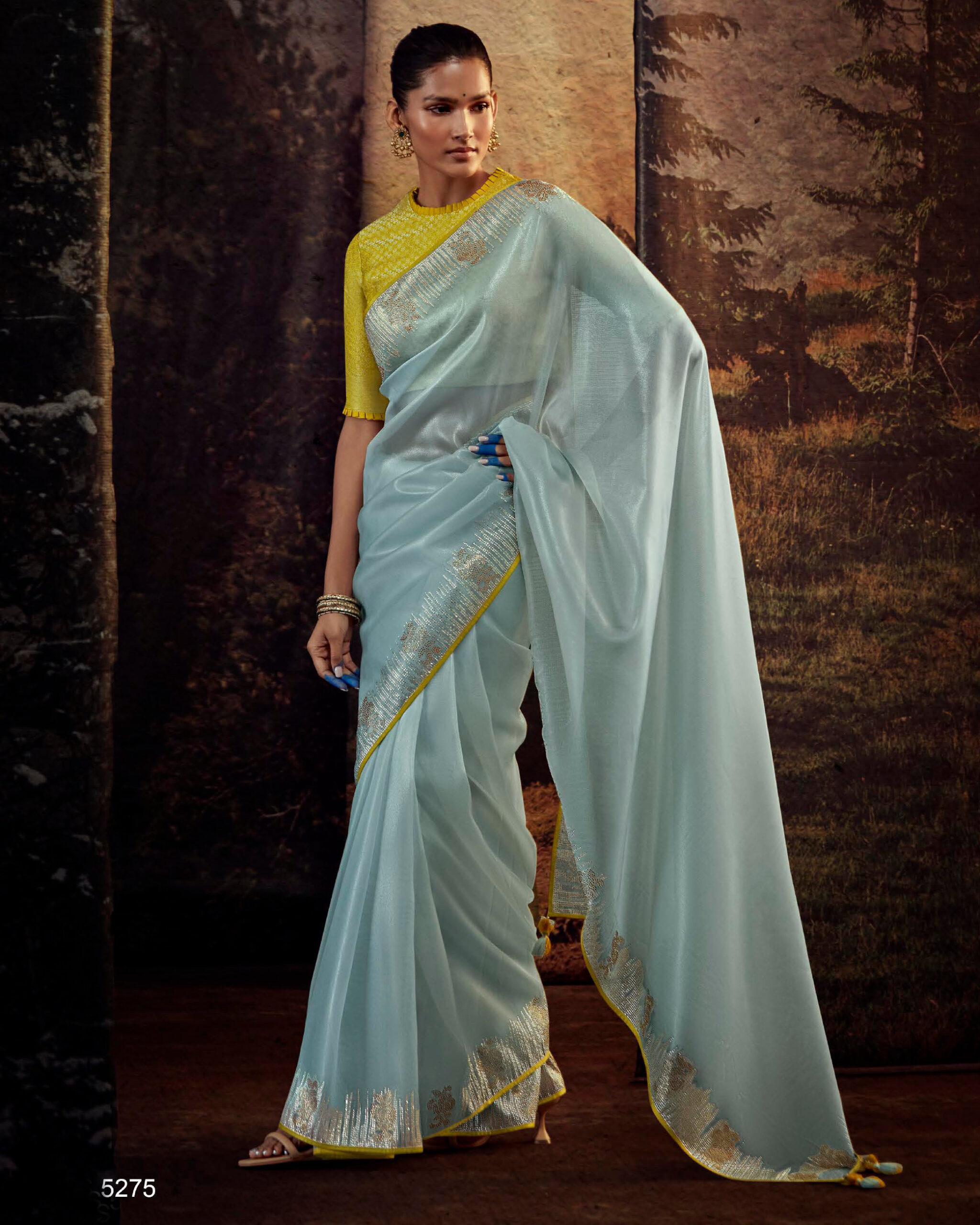 Discover Exquisite Unstitched Wedding Saree With Blouse In Luxurious Fancy Fabric Your Perfect Affair Awaits