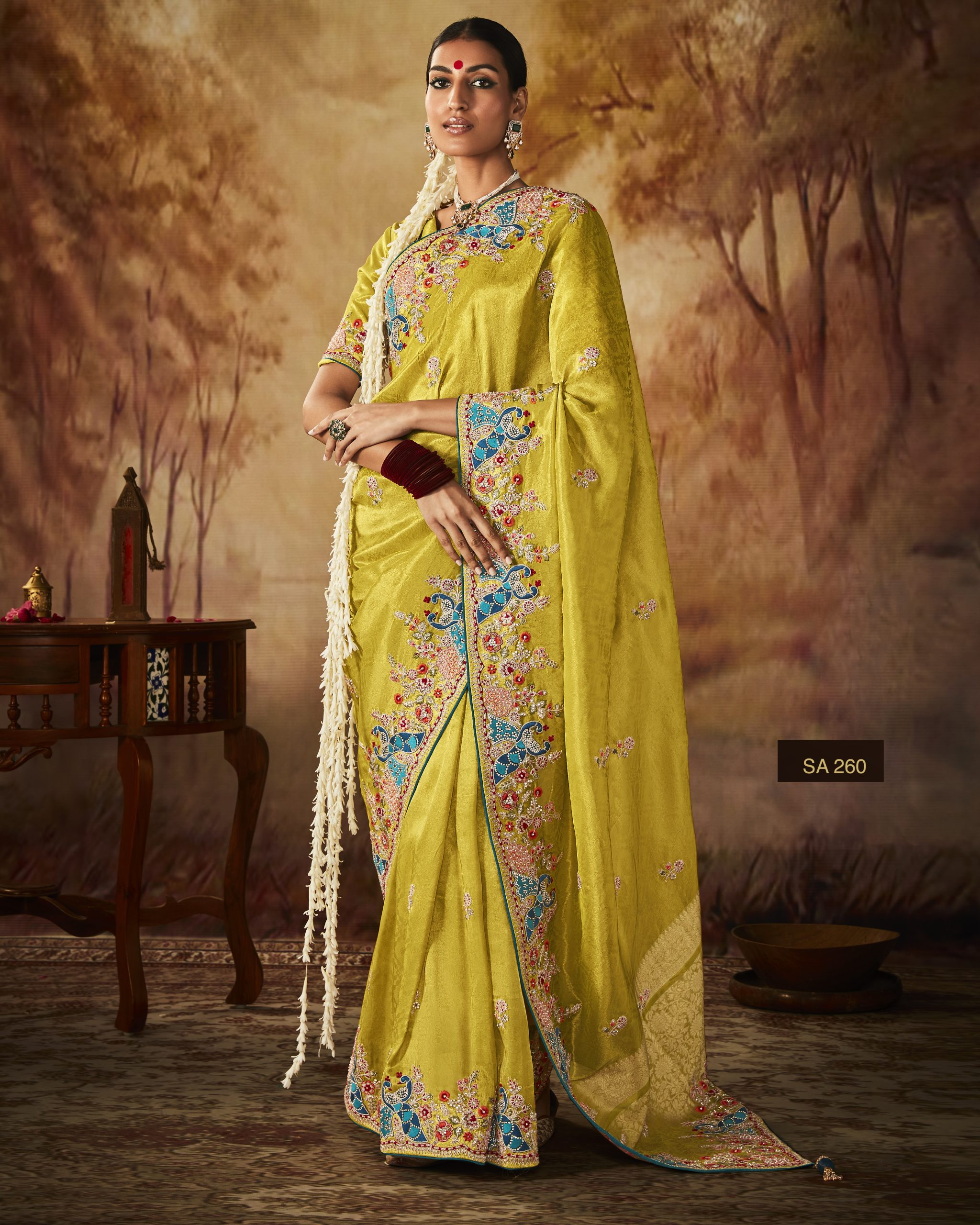 Women's Unstitched Pure Silk Bridal Wedding Saree Collection