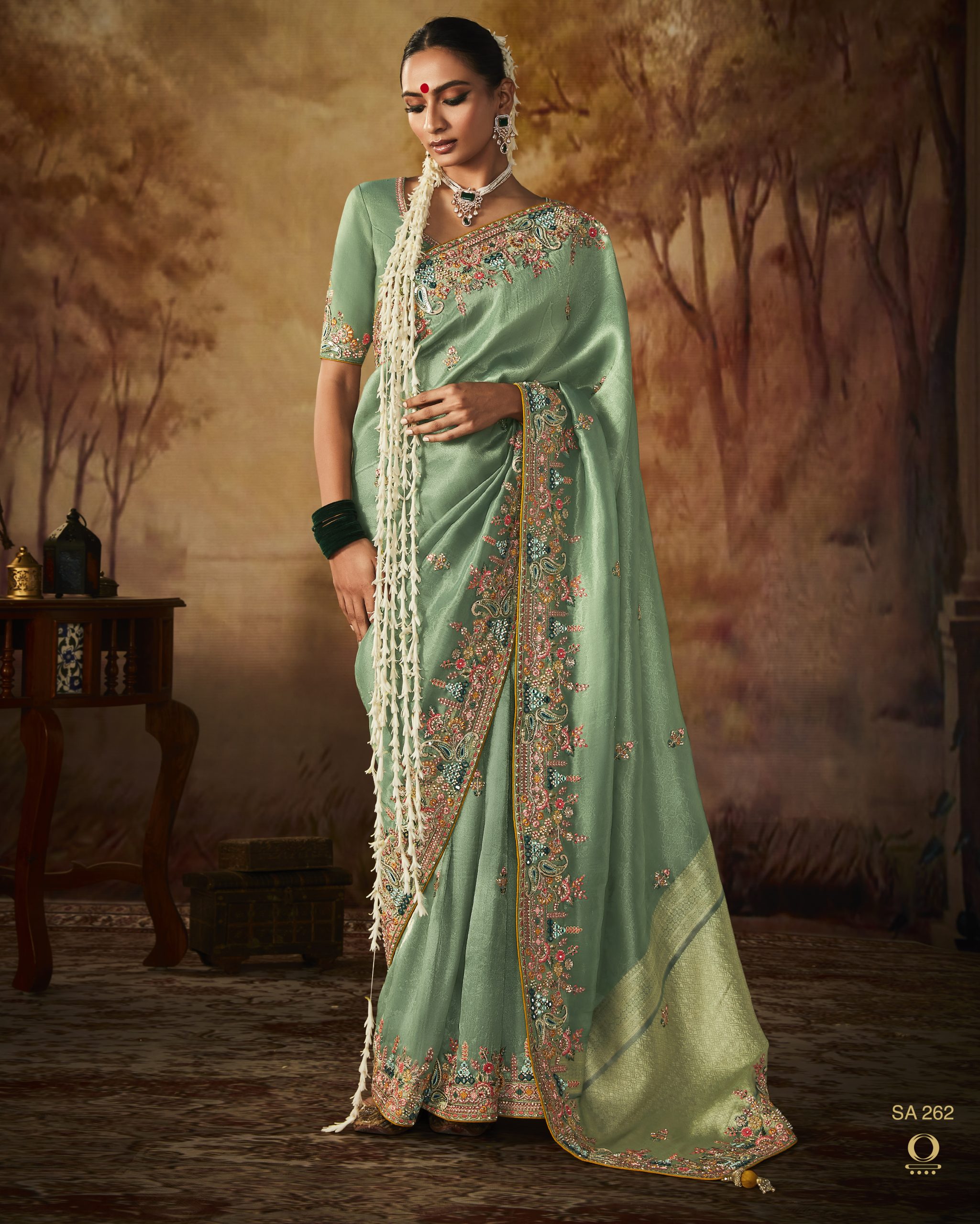 Women's Unstitched Pure Silk Bridal Wedding Saree Collection
