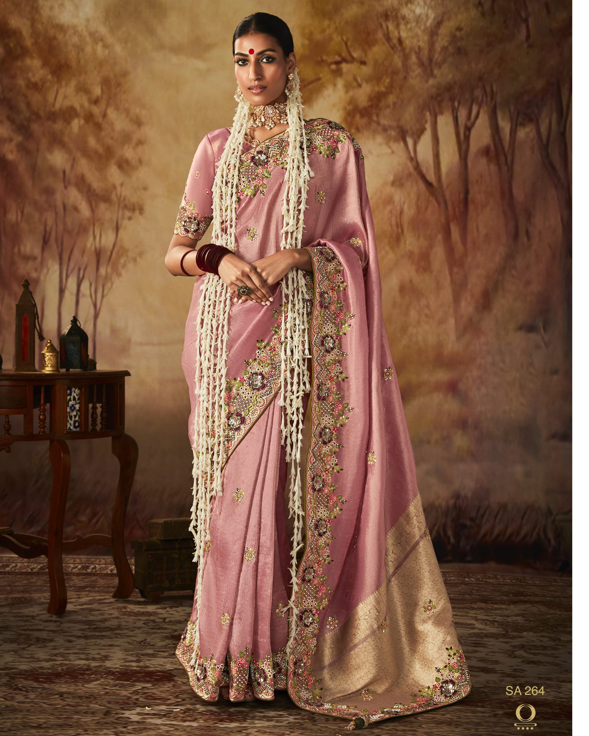 Women's Unstitched Pure Silk Bridal Wedding Saree Collection