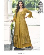 Party Wear Designer Faux Georgette Stitched Jacket With Blouse & Sharara