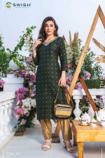 Ethnicrang Women's Silk Jacquard Straight Design Weaving Kurti