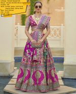 Modern Semi Stitched Lehenga Choli In Smooth Rajwadi Silk With Silk Dupatta Weaving & Embroidery Work Embrace Elegance And Make A Statement
