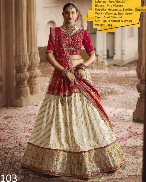 Our bridal lehenga Semi Stitched In Pure Viscose With Embroidery Work Embrace Elegance And Make A Statement