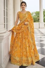 Designer Party Wear Georgette Semi Stitched Lehenga Choli With Sequence Work