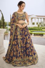 Designer Party Wear Georgette Semi Stitched Lehenga Choli With Sequence Work