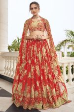 Designer Party Wear Georgette Semi Stitched Lehenga Choli With Sequence Work