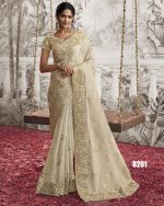 Women's Wedding Wear Fancy Embroidery Saree WIth Blouse