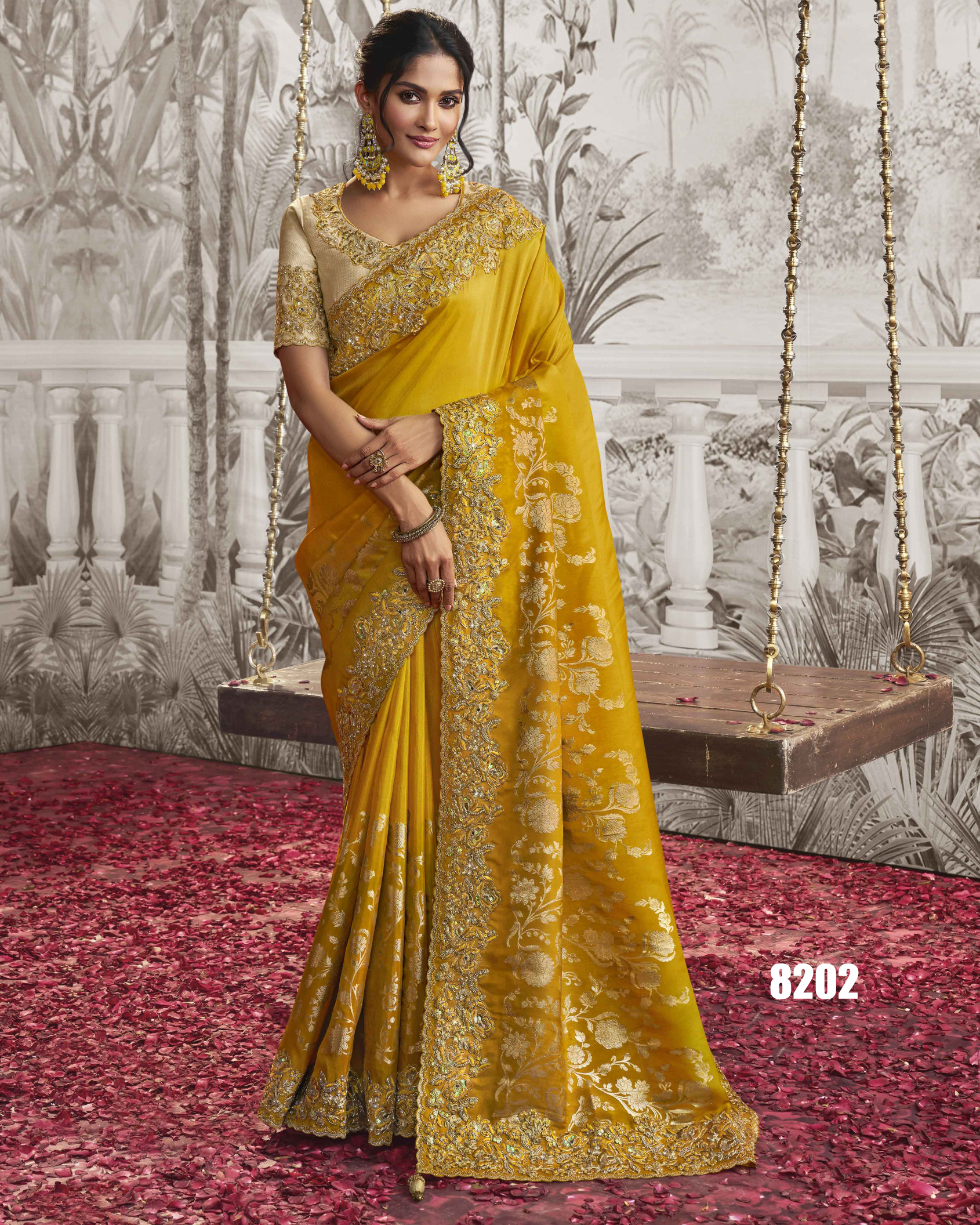 Women's Wedding Wear Fancy Embroidery Saree WIth Blouse