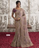 Women's Wedding Wear Fancy Embroidery Saree WIth Blouse