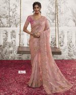 Women's Wedding Wear Fancy Embroidery Saree WIth Blouse