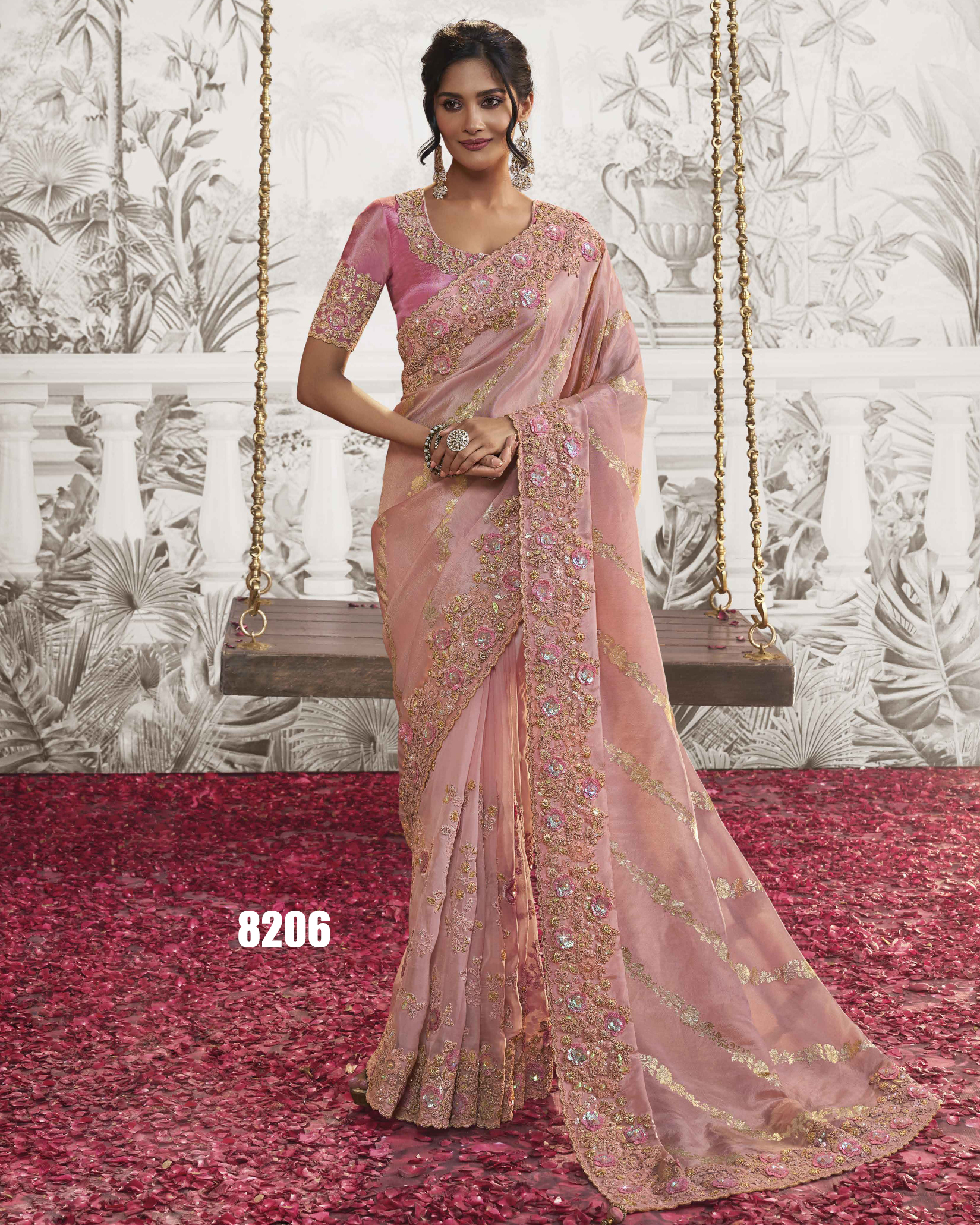 Women's Wedding Wear Fancy Embroidery Saree WIth Blouse