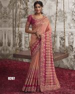 Women's Wedding Wear Fancy Embroidery Saree WIth Blouse