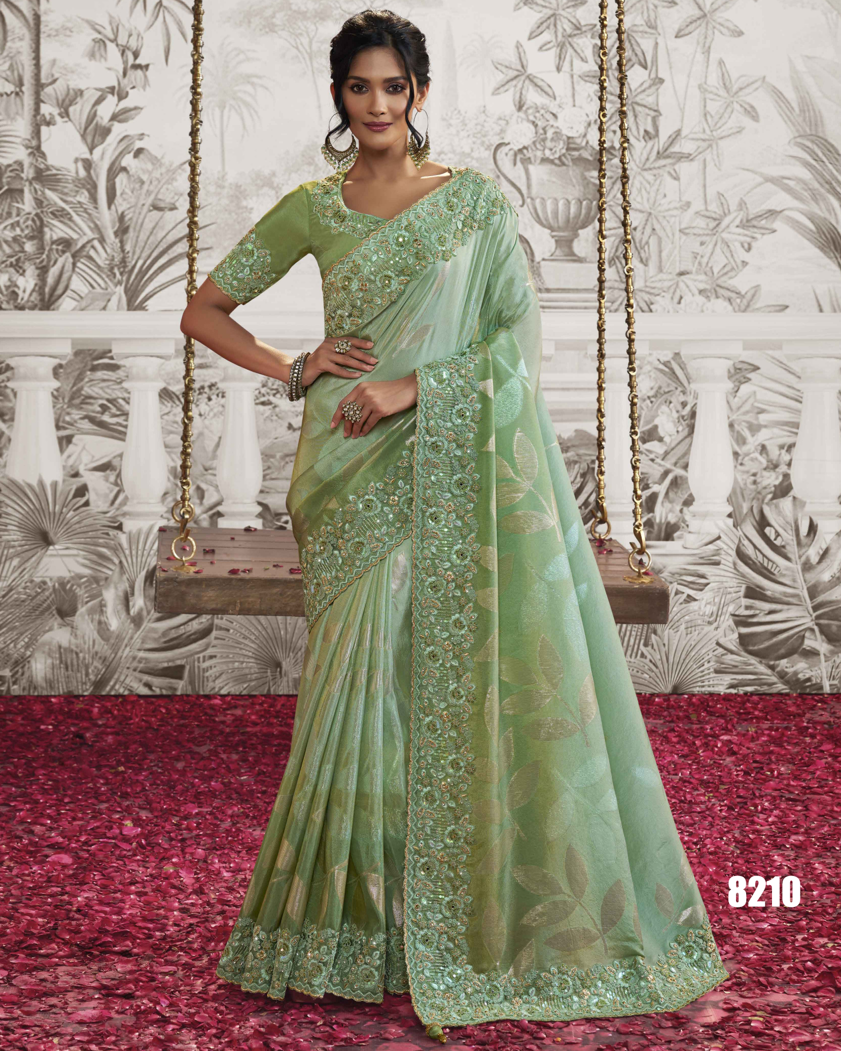 Women's Wedding Wear Fancy Embroidery Saree WIth Blouse