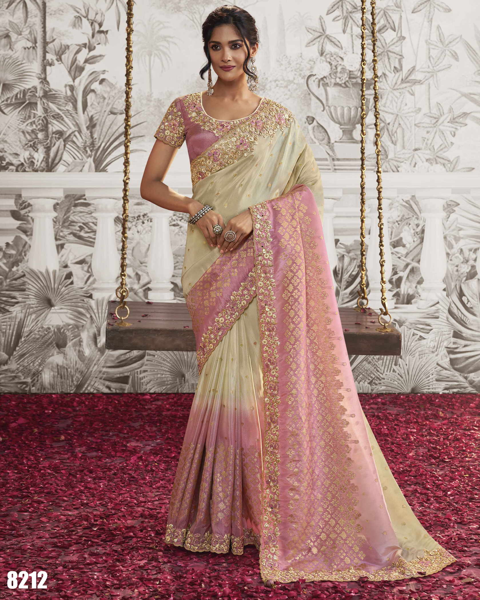 Women's Wedding Wear Fancy Embroidery Saree WIth Blouse