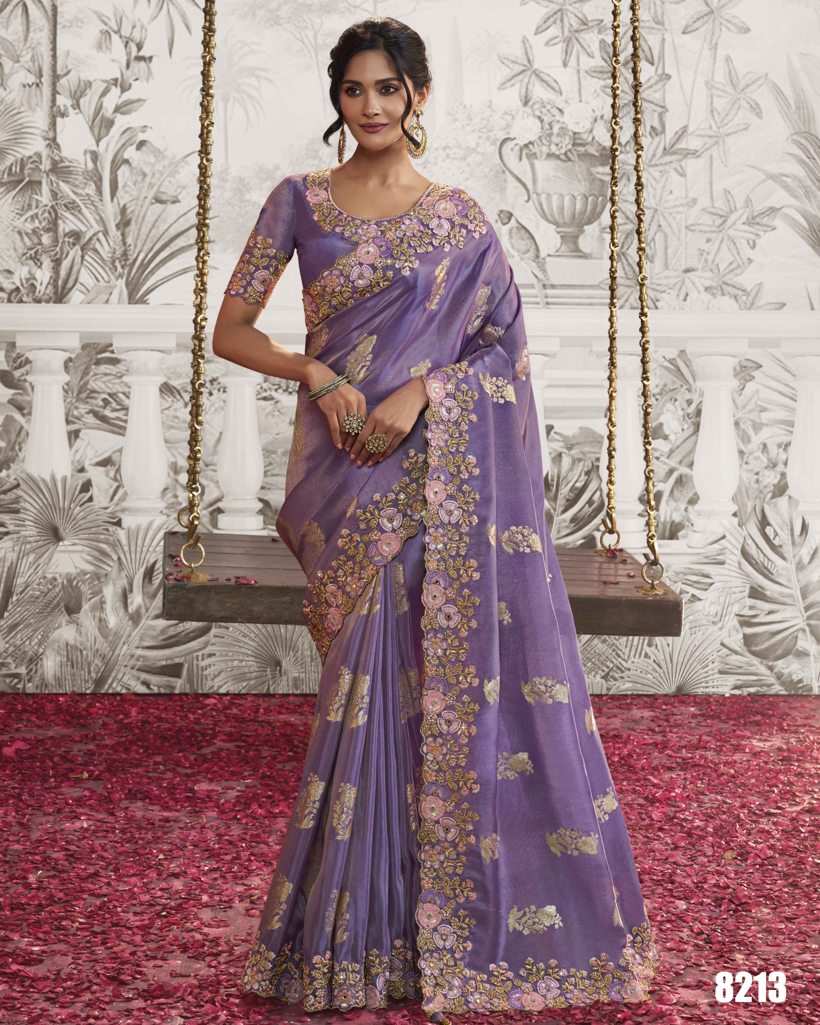 Women's Wedding Wear Fancy Embroidery Saree WIth Blouse