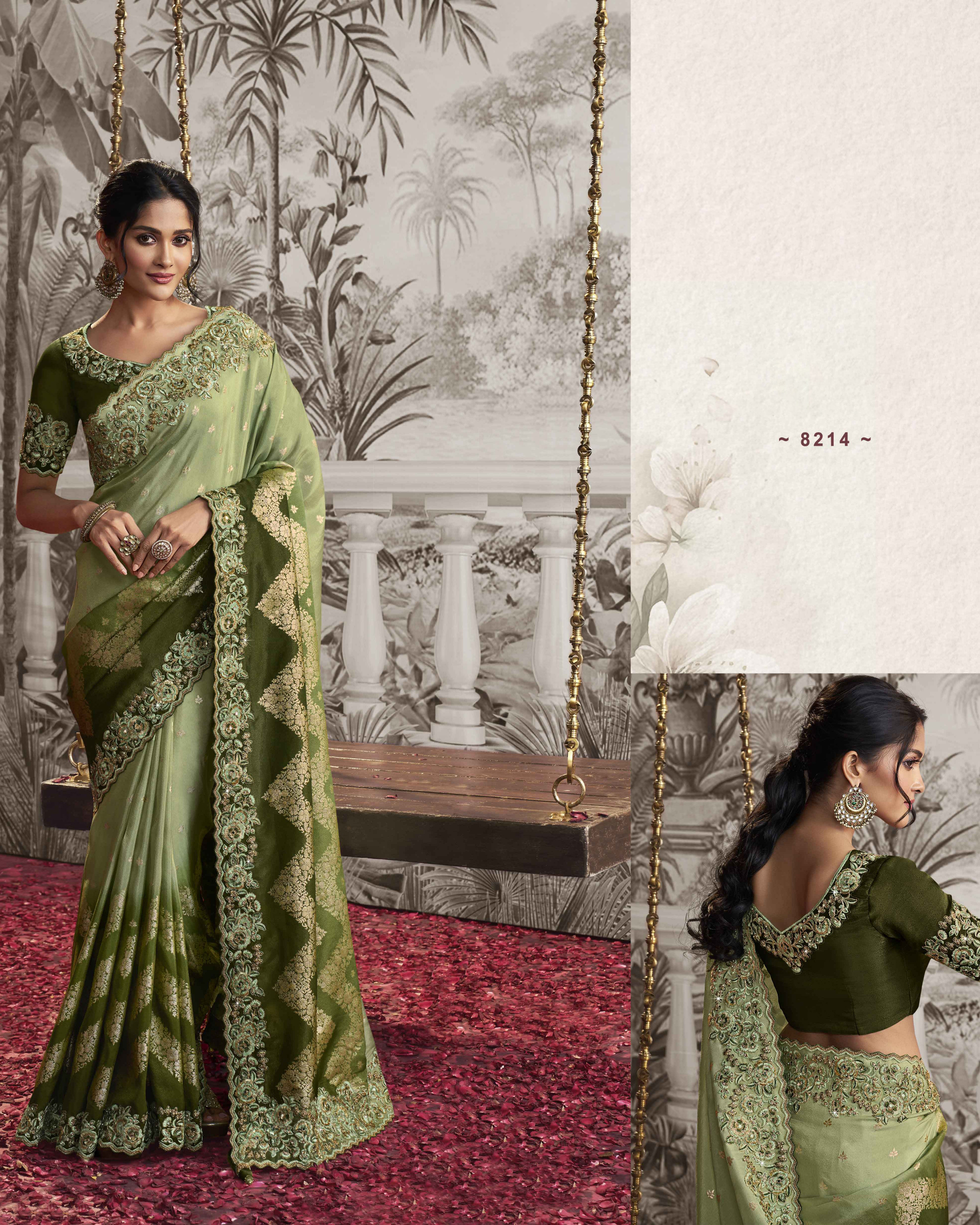 Women's Wedding Wear Fancy Embroidery Saree WIth Blouse