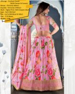 Our Semi Stitched Lehenga In Crush Chinon With Digital Printed With Seqins Embroidery Work With Chinon Dupatta. Embrace Elegance And Make A Statement