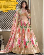 Our Semi Stitched Lehenga In Crush Chinon With Digital Printed With Seqins Embroidery Work With Chinon Dupatta. Embrace Elegance And Make A Statement