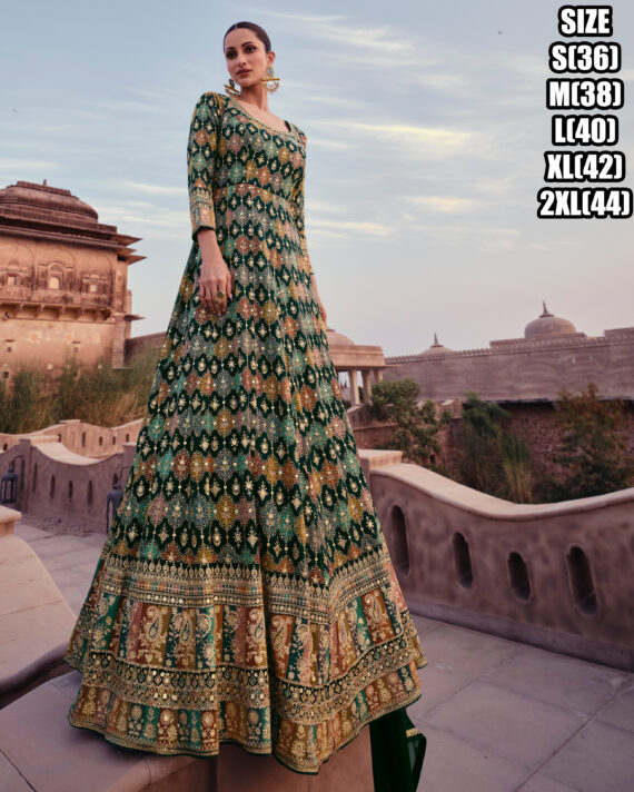 Elegance Real Georgette Embroidered Gown With Real Georgette Dupatta Ready-to-wear Perfection