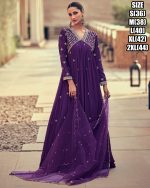 Chinon Elegance Embroidered Gown With Real Georgette Dupatta Ready-to-wear Perfection