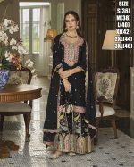 Get Ready to Turn Heads with the Heavy Chinon Embroidery Stitched Partywear Top Skirt with Dupatta