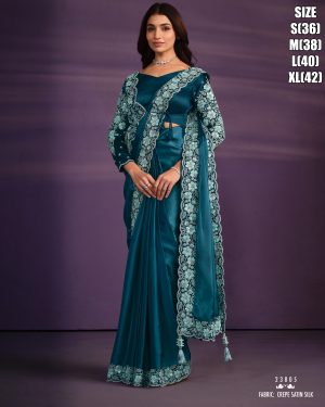 Exotica Catalogue Embroidery Designer Wedding Style Ready To Wear Sarees (1 Minute Sarees)