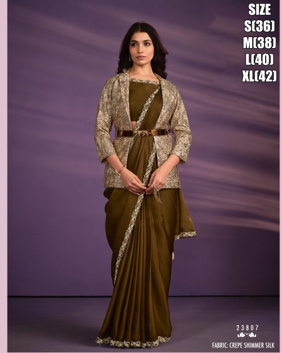 Exotica Catalogue Embroidery Designer Wedding Style Ready To Wear Sarees (1 Minute Sarees)