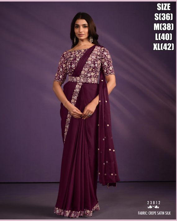 Exotica Catalogue Embroidery Designer Wedding Style Ready To Wear Sarees (1 Minute Sarees)