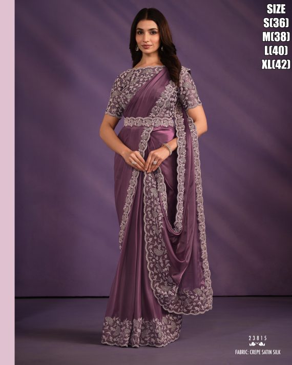 Exotica Catalogue Embroidery Designer Wedding Style Ready To Wear Sarees (1 Minute Sarees)