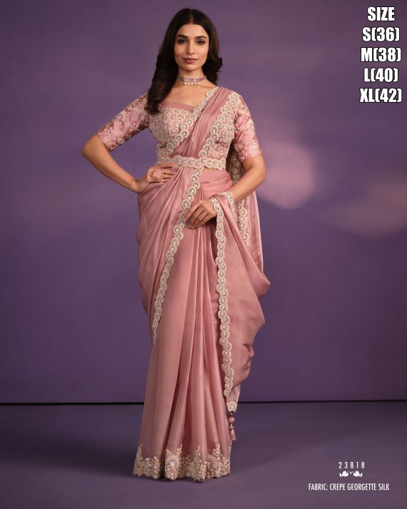 Exotica Catalogue Embroidery Designer Wedding Style Ready To Wear Sarees (1 Minute Sarees)