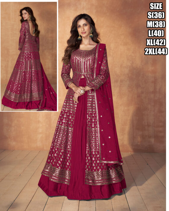 Luxurious Real Georgette Ensemble With Exquisite Embroidery Elevate Your Wardrobe With Effortless Style In This Ready Made Masterpiece