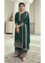 Elegant Semi Stitched Silk Georgette Embroidery Salwar Dupatta & PLazzo Perfect For Eid Collection 2024