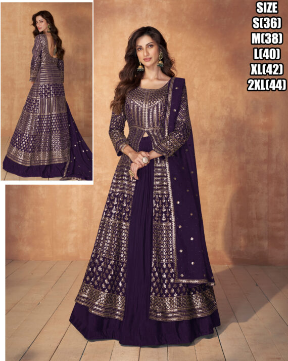 Luxurious Real Georgette Ensemble With Exquisite Embroidery Elevate Your Wardrobe With Effortless Style In This Ready Made Masterpiece