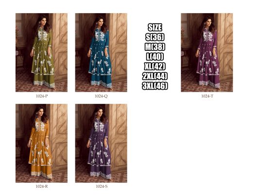 3-Piece Ensemble with Heavy Reyon Top and Bottom Complete with a Four-Sided Less Nazmin Dupatta.