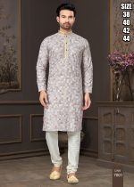 Men's Silk Embroidered Kurta With Payjama