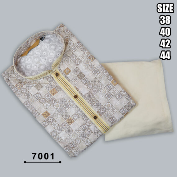 Men's Silk Embroidered Kurta With Payjama