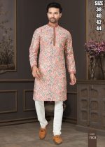 Men's Silk Embroidered Kurta With Payjama