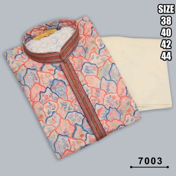 Men's Silk Embroidered Kurta With Payjama