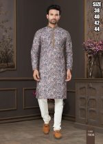 Men's Silk Embroidered Kurta With Payjama