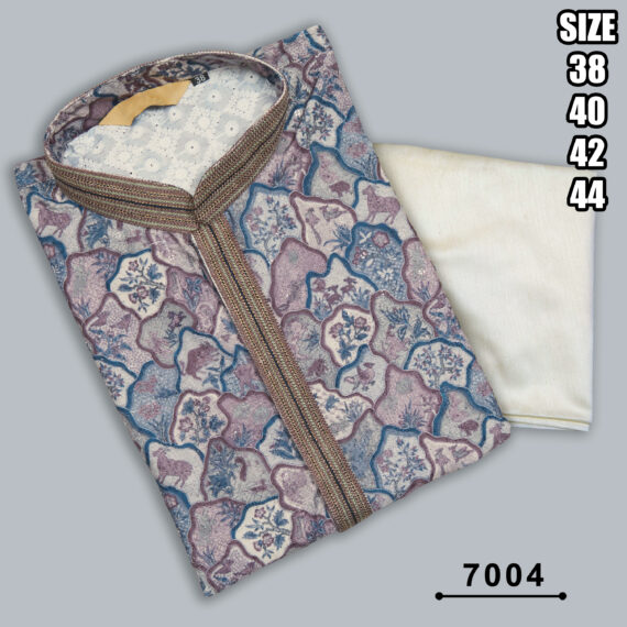 Men's Silk Embroidered Kurta With Payjama