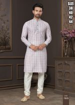 Men's Silk Embroidered Kurta With Payjama