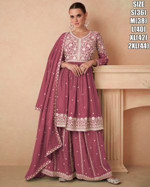 Elegant Stitched Embroidery Salwar Dupatta Skirt Perfect For Eid Collection 2024 Glam