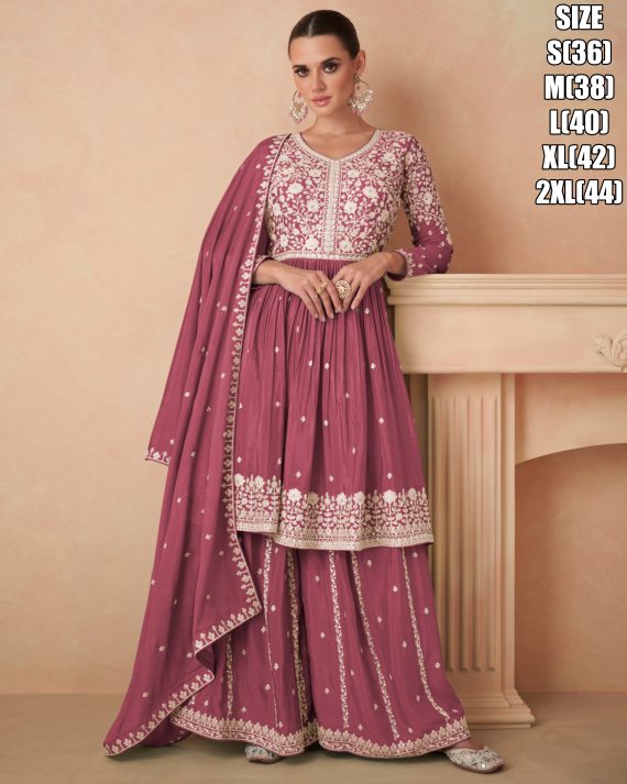 Elegant Stitched Embroidery Salwar Dupatta Skirt Perfect For Eid Collection 2024 Glam
