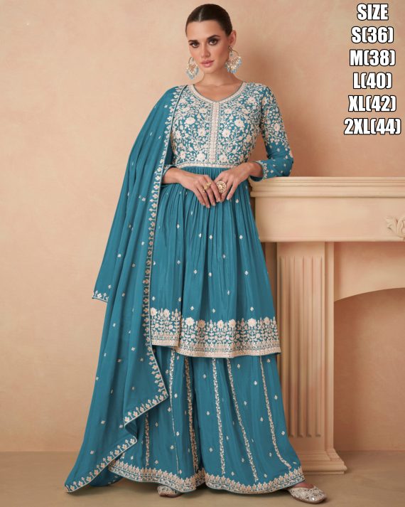 Elegant Stitched Embroidery Salwar Dupatta Skirt Perfect For Eid Collection 2024 Glam