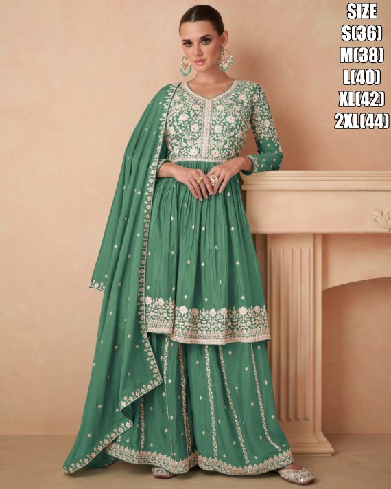 Elegant Stitched Embroidery Salwar Dupatta Skirt Perfect For Eid Collection 2024 Glam