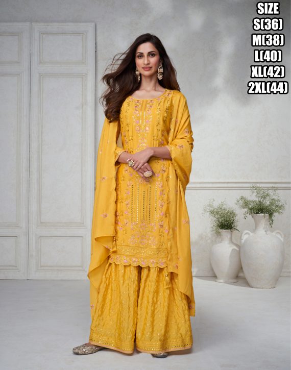 Eid Elegance Premium Chinnon Silk Ensemble Ready to wear Perfection