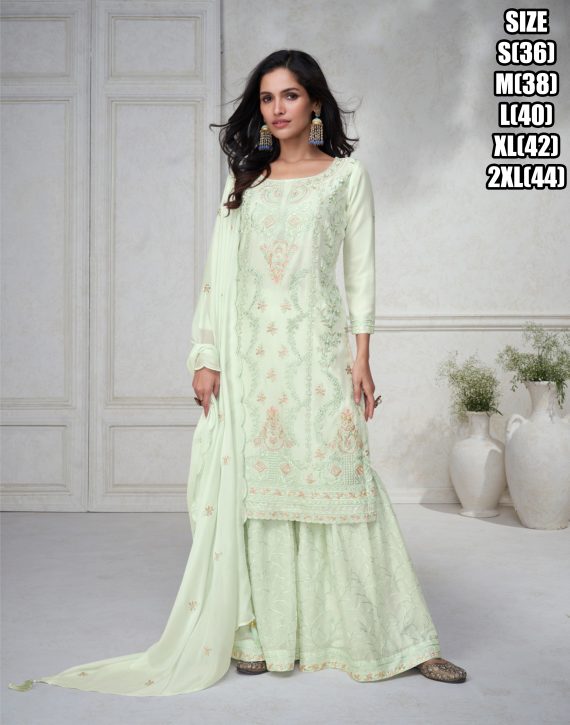 Eid Elegance Premium Chinnon Silk Ensemble Ready to wear Perfection