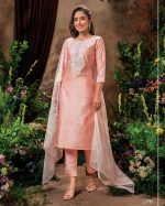 Embrace Elegance and Tradition with a Viscose Nylon Embroidery Stitched Partywear Kurti, Pant With Dupatta